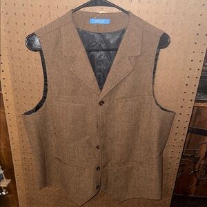 Brown Herringbone Vest